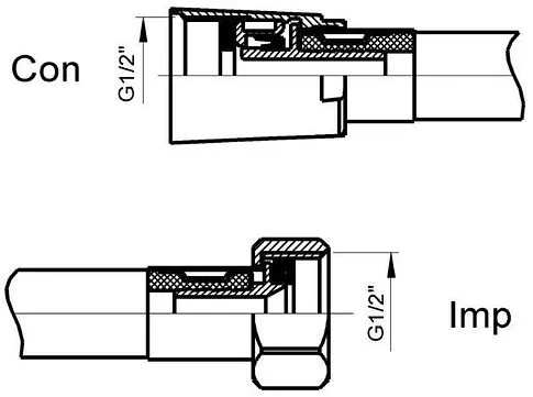 Душевой шланг Rubineta Con/Imp 600055B