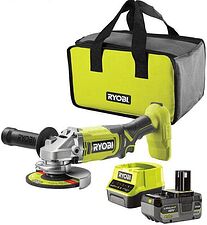 Угловая шлифмашина Ryobi RAG18125-1C40S 5133005643 (с 1-им АКБ, сумка)