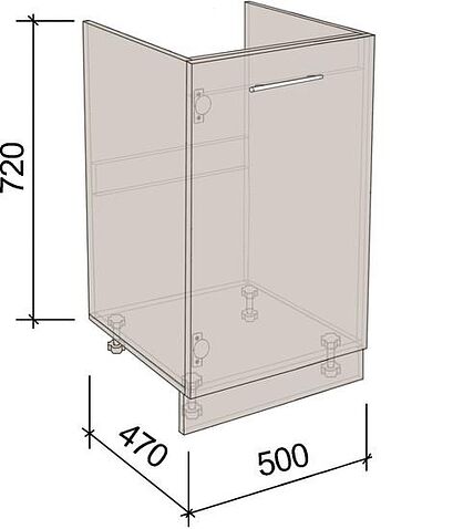 Шкаф напольный Артём-Мебель 500мм СН-114.20 (бетон спаркс)