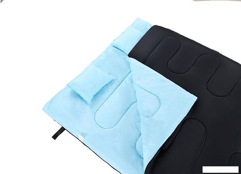 Спальный мешок Sundays ZC-SB017 с двумя подушками (черный/синий)