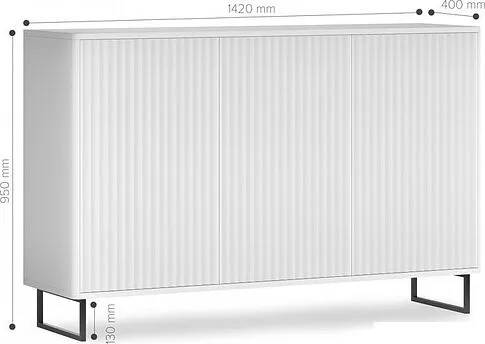 Комод Shtabe Royal 5051 эко (белый/белый/черный)