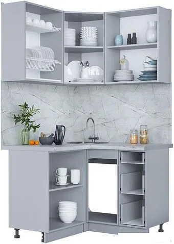 Готовая кухня Интерлиния Мила Пластик 1.2x1.2 (дуб эпоксид/черный/кастилло темный)