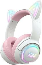 Наушники Onikuma GT838 Cat Ear (белый/розовый)