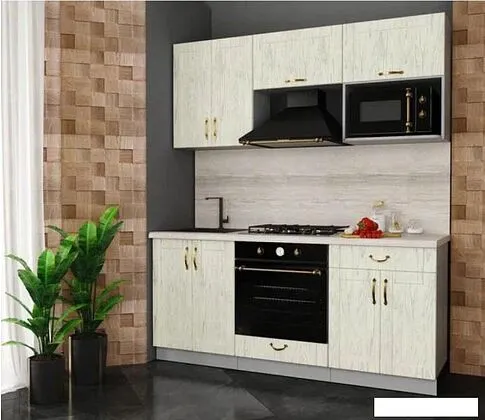 Готовая кухня Интерлиния Мила Крафт 1.8 (дуб снежный)