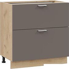 Шкаф напольный Трия Габриэлла 1Н8Я2 с двумя ящиками (дуб крафт золотой/муссон)