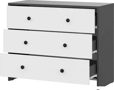 Комод Mio Tesoro Дольче 3 ящика (графит/белый)