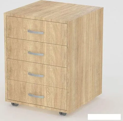 Тумба Seven Dreams SD-253 выкатная 4 ящика (дуб сонома)