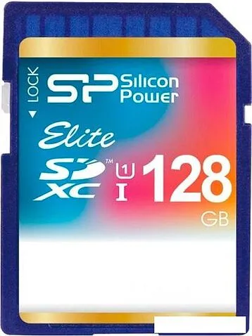 Карта памяти Silicon-Power SDXC Elite UHS-1 (Class 10) 128 GB (SP128GBSDXAU1V10)