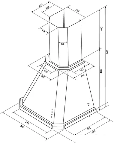 Кухонная вытяжка Krona Neya 600 structural ivory PB
