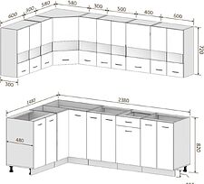 Готовая кухня Кортекс-мебель Корнелия Экстра 1.5x2.4 без столешницы (дуб сонома/венге)