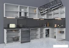 Готовая кухня Интерлиния Мила Матте 1.5x3.5 Б правая (слоновая кость/мята/травертин серый) Готовая кухня Интерлиния Мила Матте 1.5x3.5 Б правая (слоновая кость/мята/травертин серый)