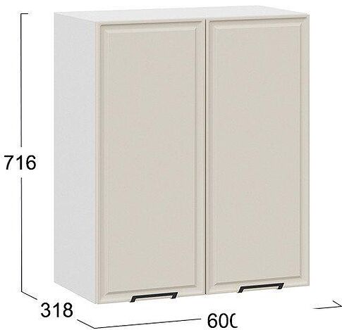 Шкаф навесной Трия Белладжио 1В6 (белый/софт панакота)