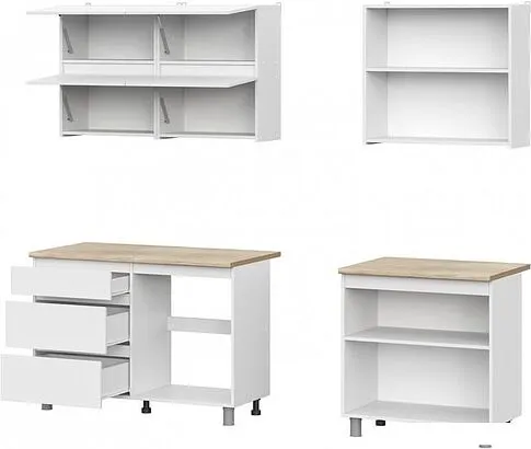 Готовая кухня NN мебель Токио 2.0м (белый текстурный/тростник)