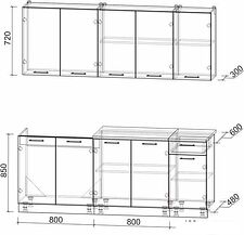 Кухня Интерлиния Мила Лайт 2.0 (серебро/антрацит)