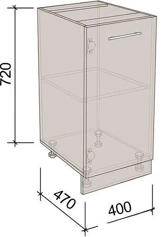 Шкаф напольный Артём-Мебель 400мм СН-114.02 (ДСП бетон спаркс)