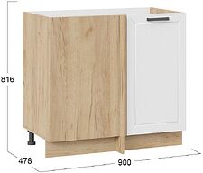 Шкаф напольный Трия Лорас 1Н9У (дуб крафт золотой/холст белый) Шкаф напольный Трия Лорас 1Н9У (дуб крафт золотой/холст белый)