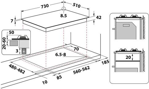 Варочная панель Whirlpool GMWL728/IXL