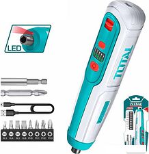 Электроотвертка Total TSDLI0423 (с АКБ, набор оснастки)