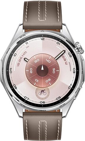 Умные часы Huawei Watch GT 6 46 мм (серебристый, с коричневым кожаным ремешком, международная версия)