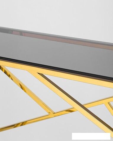 Консольный стол Stool Group Арт Деко 115x30 ECST-015-TG-SK (стекло Smoke/сталь золото)