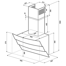 Кухонная вытяжка Krona Inga 900 white push button [00020594]