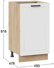 Шкаф напольный Трия Лорас 1Н45 (дуб крафт золотой/холст белый)