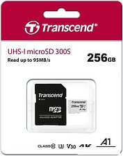 Карта памяти Transcend 300S 256GB (с адаптером)