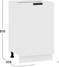 Шкаф напольный Трия Гренада с одной дверью 1Н5 (белый/холст белый)