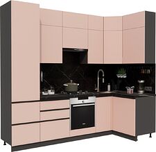 Готовая кухня ВерсоМебель Эко Премиум 1.2x2.7 правая (пудровый/ст. тунис)