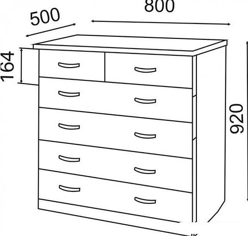 Комод Rinner 6 (шимо темный-шимо светлый)