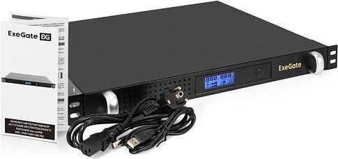 Источник бесперебойного питания ExeGate ServerRM UNL-1000.LCD.AVR.6C13.RJ.USB.1U EX297834RUS
