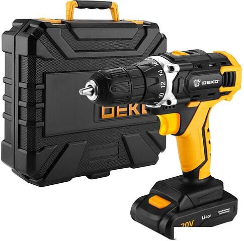 Дрель-шуруповерт Deko DKCD20FU-Li SET 104 063-4178 (с 2-мя АКБ, кейс)