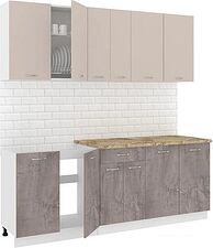 Готовая кухня Кортекс-мебель Корнелия Лира-лайт 2.1м (капучино/оникс/мадрид)