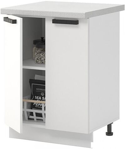 Шкаф напольный Mio Tesoro Пасадена ШН 600 со столешницей (белый/белый бриллиант/антарес)