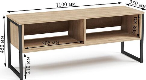 Тумба Mio Tesoro Luna Loft (дуб сонома/черный)