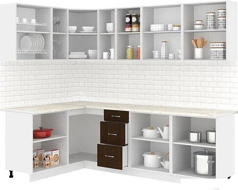 Готовая кухня Кортекс-мебель Корнелия Лира 1.5x2.5 (дуб сонома/венге/королевский опал)