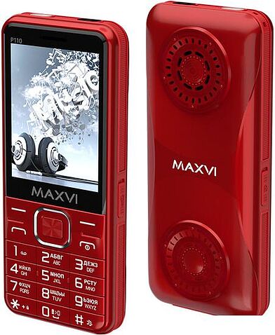 Кнопочный телефон Maxvi P110 (красный)