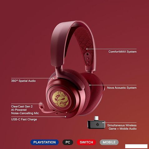 Наушники SteelSeries Arctis Nova 7 Wireless Dragon Edition