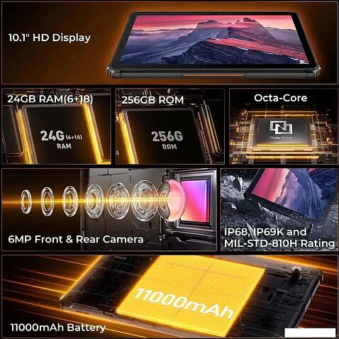 Планшет Oukitel RT9 6GB/256GB (черный)