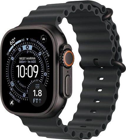 Умные часы Apple Watch Ultra 3 LTE 49 мм (титановый корпус, черный/черный, ремешок из эластомера)