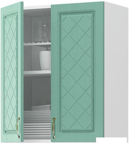 Шкаф навесной Mio Tesoro Модена ШВ 600 (белый/дуб бирюзовый)