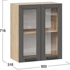 Шкаф навесной Трия Лорас 1В6С (дуб крафт золотой/холст вулкан) Шкаф навесной Трия Лорас 1В6С (дуб крафт золотой/холст вулкан)