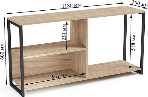 Тумба Mio Tesoro Codi Loft (дуб сонома/черный)