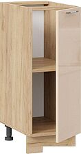 Шкаф напольный Трия Весна 1Н3 (дуб крафт золотой/ваниль глянец)