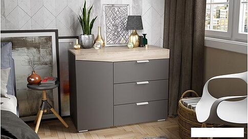 Комод Трия Тип 1 (дуб сонома/графит серый)