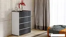 Комод Трия Glance тип 1 (белый/стекло антрацит глянец)