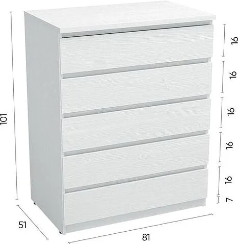 Комод Involux Престон 226T003 (белый структурный)