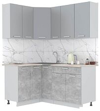 Готовая кухня Интерлиния Мила Лайт 1.2x1.7 (серебристый-бетон-бискайская сосна) Готовая кухня Интерлиния Мила Лайт 1.2x1.7 (серебристый-бетон-бискайская сосна)