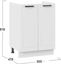 Шкаф напольный Трия Лорас 1Н6М (белый/холст белый)