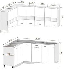 Угловая кухня Кортекс-мебель Корнелия Экстра 1.5x1.8 без столешницы (белый/береза) Угловая кухня Кортекс-мебель Корнелия Экстра 1.5x1.8 без столешницы (белый/береза)